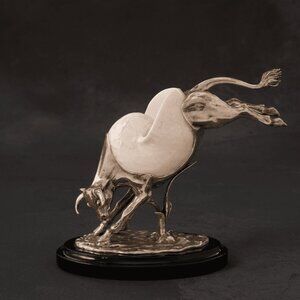 Silver Plated Taurus with Crack Kabibi Shell